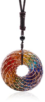 Opal Rodin Coil Pendant Necklace for Meditation, Sacred Geometry Jewelry, Energy Amplifier & Chakra Balancing, Adjustable Chain for Women & Men, 1.93x0.7 Inch Pendant, Pendant Size: 1.93*0.7, Stone