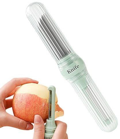 Sbucciatore Di Frutta - Acciaio Inossidabile Taglierina A Doppia Estremità | Attrezzo Per Tagliare Affettare E Sbucciare Verdura - Per Casa Viaggio Picnic Commerciale Sbucciatura Affettatura Cetrioli