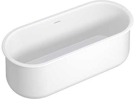 Vente-unique - Bañera semi exenta Caldria - L 160cm x A 74cm x H 60cm - acrílico - blanco