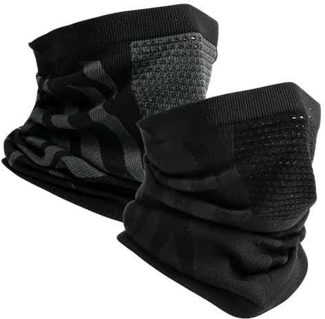 Tubhalsduk herr, 2 stycken halv balaklava, motorcykel ansiktsmask, andningsbar stormmask, halsvärmare män loop halsduk halsduk varm hålla sporthalsduk halsvärmare för löpning, körning, skidåkning