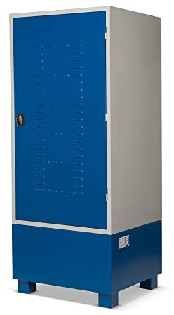 Steinbock Gefahrstoffschrank aus Stahlblech | HxBxT 200 x 85 x 70 cm | integrierte Auffangwanne mit 220 l Volumen | unterfahrbar | vollmontiert | Gefahrstoff-Depot für Innen- und Außenbereich