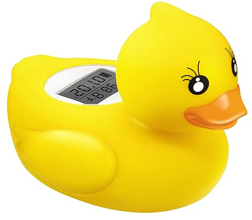 BabyElf Baby Bath Thermometer, Digital Bath Tub Water Temperature Monitor with Fast & Accurate Readings, Floating Duck Toy for Infant & Toddler Bathtub, Room Temperature Display