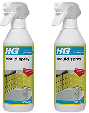 HG Mould Spray & Remover for Kitchen / Bathroom Tiles, Grout & Sealer 500ml (2 Sprays)
