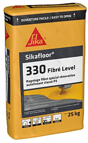 SIKA - Enduit de ragréage Autolissant Fibré - Sikafloor 330 Fibre Level Gris - Sols intérieurs - Bonne adhérence sur béton, chape ciment, carrelage, bois, dalles plastiques - 25kg