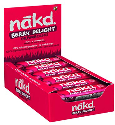 Nākd. Framboises | Raw Barres de Fruits et Noix | 18 x 35g (630g)