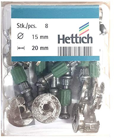 Hettich Verbindungsbeschlag 20 mm - Durchmesser 15 mm - 8 Stück