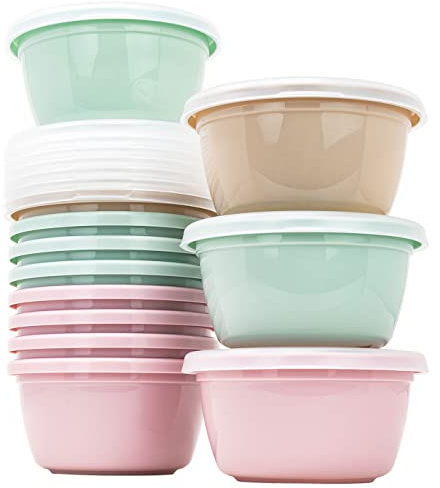 QILZO 12 Frischhaltedosen mit deckel 250 ml, BPA-frei, mikrowellen und spülmaschinenfest, Gefrierschrank, Behälter, Wiederverwendbarer Gefrierdosen, Aufbewahrungsbox Küche, Lebensmittelbehälter