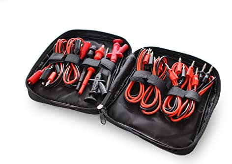 PeakTech P 8201 – 19-Teiliges Messkabel Set für Labornetzteil und Multimeter – Mit Messspitzen, Bananenstecker Kabel, Krokodilklemmen, Messleitungen und Laborleitungen mit Bananensteckern in 4mm