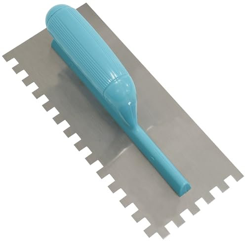 AERZETIX - C73948 - Llana talocha dentada 10x10mm - llana dentada para baldosas - espátula de dientes - herramienta manual para construcción - albañilería/mampostería/yeso - mango de plástico - acero