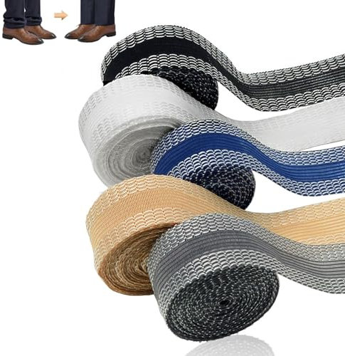 5 Stück Saumband zum Aufbügeln für Hosen, 5 M x 2.5 CM Bügelband Waschfest Hosenband Hosen Stoffband Kein Nähen Erforderlich Bügelsaumband für Säume Röcke Jeans
