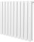 Oval Column Radiator 600mm x 600mm Modern Designer Double Panel Central Heating Heater Gloss White Carbon Steel Horizontal Kitchen Living Room Bathroom Free Cleaning Brush Fixing Kit & Brackets