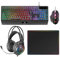 Mars Gaming MCP124PRO, Gaming-Combo 4in1, RGB H-Mech-Tastatur mit Handballenauflage, RGB-Maus 3200DPI HUANO-Schalter, FRGB-Headset, Nanotextil-Mauspad 36x26cm, Multiplattform, Spanisch, Schwarz