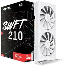 XFX Speedster SWFT210 Radeon RX 7600 Grafikkarte weiß mit 8GB GDDR6 HDMI 3xDP, AMD RDNA 3 RX-76PSWFTWY