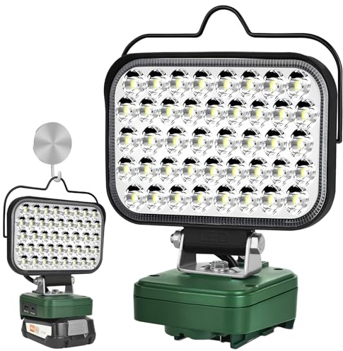 Lámpara GZYZ para batería PBA de 18 V de Bosch Home and Garden, luz de trabajo inalámbrica LED portátil de 126 W 5800 LM, foco de inundación para construcción con USB y tipo C para acampar, garajes