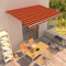 Utiny Einziehbare Gelenkarmmarkise Einziehbar Markise Sonnenmarkise Balkonmarkise Sonnenschutz Sichtschutz Fenster Terrasse Garten Handbetrieben 450 x 300 cm Orange und Braun