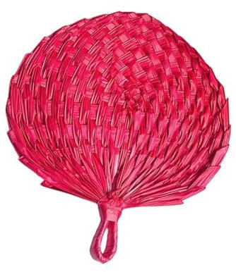 alloneslife Abanico artesanal natural hecho a mano, ligero, elegante, con hojas de palma, ventilador de mano para refrigeración en interiores y festivales tradicionales