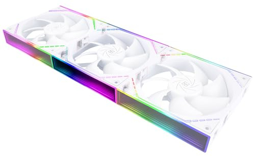 Thermalright TL-M12QW X3 CPU Fan Building Blocks 120mm Case Cooler, PWM Connector Silent Computer Cooling with S-FDB Bearing,Wireless Splicing PC Fan with ARGB Mirror Light Effect,low Noise,White (TL-