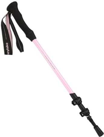 Bastones de senderismo de fibra de carbono, 169 g, ajustables, de fibra de carbono 3K, con agarres de EVA antigolpes, ultraligeros para nieve, hielo, roca y caminar (rosa 2)