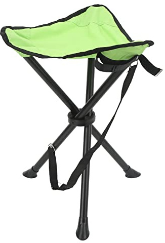 Omquot Folding Tripod Stool, Portable Foldable Chair with Non Slip Feet and 200KG Load Bearing, for Outdoor Fishing Camping Picnics (Green)