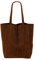 SH Leder ® Damen Echt Wildleder Shopper mit Innentasche in vielen Farben Schultertasche Henkeltasche 37x29cm Katrin G261 (Braun)