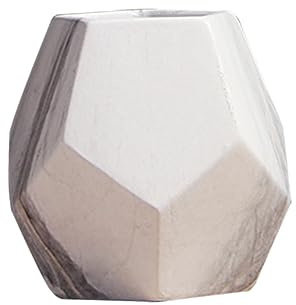TOPPERFUN Marble Ceramic Vase 4.3X3.9X3.3In Nordic Style Decorative Flower Vase for Living Room Entryway Tabletop Plant Arrangement