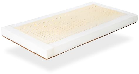 DORMISSIMO Colchón Látex 60x120 Altura 11 cm | 100% Látex y coco, De funda, Tejido orgánico 100%