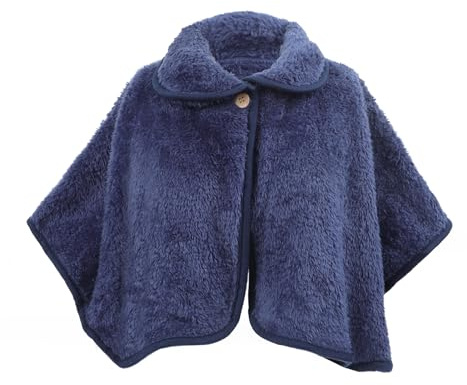 OhMill - Châle chaud à épaules - Poncho pour femme - Cape d'épaule pour femme - Taille unique, Bleu