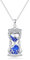 CRWENG Sanduhr Halskette für Frauen 925 Sterling Silber Sonne und Mond Paar Anhänger Sonne und Mond Sanduhr Halskette Valentinstag Schmuck Geschenk für Verliebte