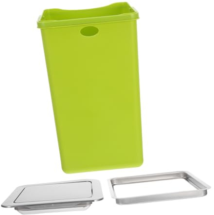 Lurrose Bote Basura Empotrado Encimera Acero Inoxidable Tapa Oscilante para Baño Cocina Hogar Oficina Cubo Basura Integrado Espacio Ahorro Funcionalidad Moderna