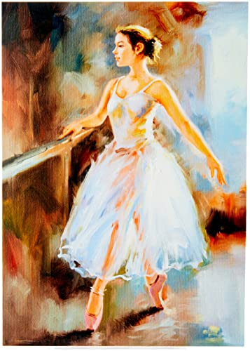 Fine Art Prints Ballet Dancing Barre Painting Greeting Card With Envelope Inside Premium Quality, Blue