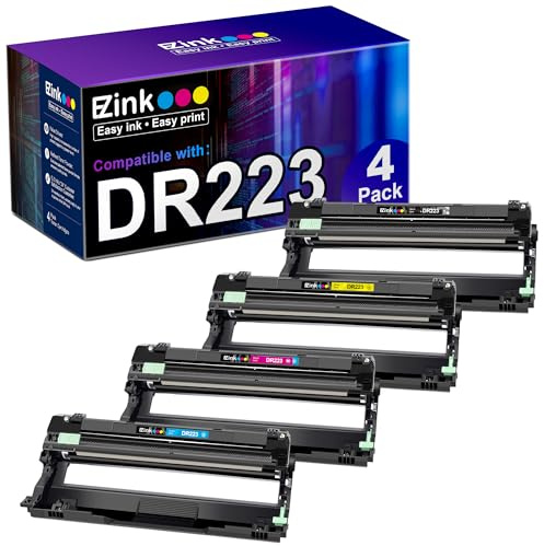 E-Z Ink Compatible Drum Unit Replacement for Brother DR223CL DR223 DR-223 Compatible with MFC-L3770CDW MFC-L3750CDW HL-L3230CDW HL-L3290CDW HL-L3210CW (Black, Cyan, Magenta, Yellow, 4 Pack)
