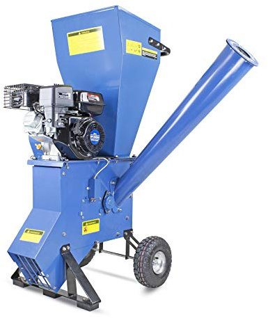 Hyundai 208cc 76mm Petrol 4-Stroke Garden Wood Chipper Shredder Mulcher, 2-blade drum mechanism Compact yet powerful chipper, Extra safe 3 Year Warranty