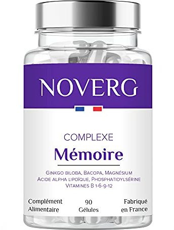 Mémoire & Concentration | Maintien la Mémoire et préserve la Fonction Cognitive | Ginkgo biloba, Bacopa, Magnésium | Sans caféine et Sans stimulant | Vegan | 90 Gélules | 30 Jours | Fabriqué en France