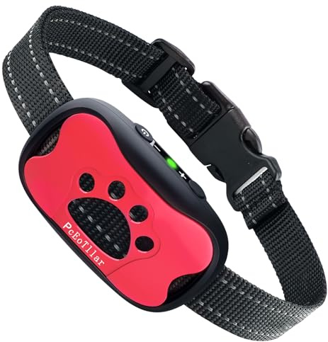 PcEoTllar Rechargeable Bark Collar - Humane Dog Barking Collar with Vibration & Beep - No Shock Anti Bark Collar effective for Small/Medium/Large Dogs, Anti Barking
