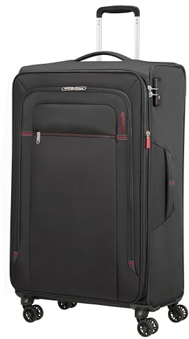 American Tourister Crosstrack - Spinner L, Erweiterbarer Koffer, 79 cm, 109,5,119 L, Grau,Rot (Grey,Red)