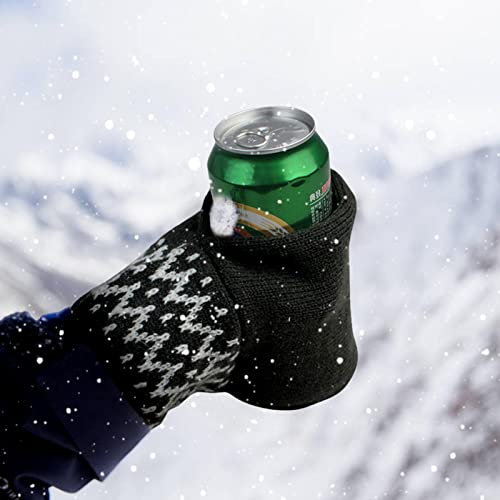 Peosevi Guanti Guanto da Birra, Guanti Guanto Porta lattine di Birra, Bevi Birra, Copri lattine per Bevande Invernali, Caldi Guanti Lavorati Maglia, Mantiene la Bevanda Fredda e la Mano Calda