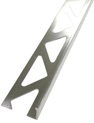 10 x Brushed Silver Chrome Metal 10mm Tile Trim