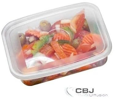 Barquettes plastique contenance 1000 CC avec couvercle indépendant.