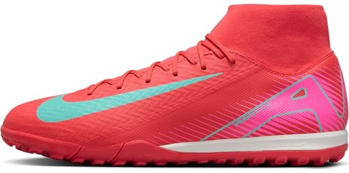 Nike Mercurial Superfly 10 Academy TF High-Top Soccer Shoes (FQ8331-800, Ember Glow/Aurora Green) Size 11