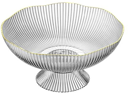 Fruktskål i Plast, Transparent Dekorativ Skål Löstagbar Serveringsskål med Droppbricka för Köksbänkens Mittdekor, 5,1 X 9,8 Tum (silver)