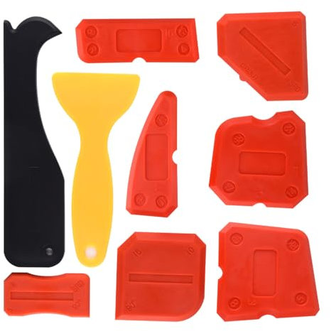 EYVRPAU Kit 9 pièces, Lisseurs de Joint en Silicone, Enlève-joints, Outils de Calfeutrage, Instruments Lissage et l'Acrylique, Spatule à Lisser, Scraper, Joint Smoother