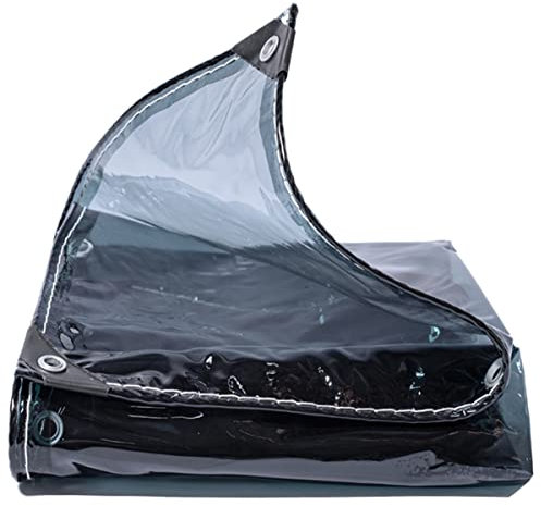 Regenschutz, transparente Plane für den Außenbereich, wasserdichte PVC-Plane, anpassbar, PVC-Kunststoff-Trennwand mit Ösen, für Gartenmöbel, Pflanzen (2,5 x 5 m)