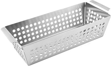 QAZWZG Panier à Charbon De Bois Panier de Gril de légumes en Acier Inoxydable, poêle à Frire Qui fuit, Outils et Gadgets de Barbecue en Plein air pour Barbecue(S)