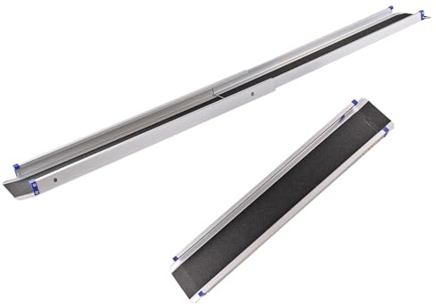 Alu Teleskoprampe DTR150, Auffahrrampe für Rollstuhl, Fahrrad, bis 150kg