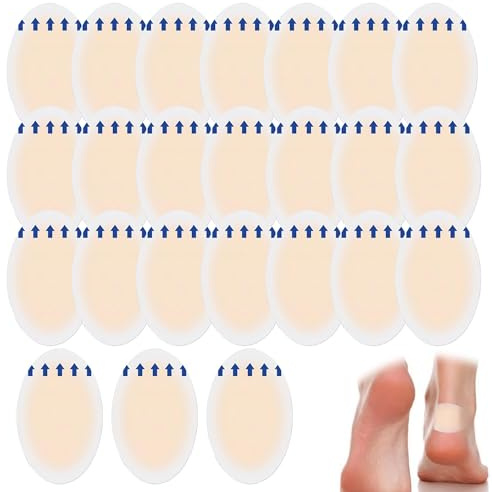 24PCS Blister Plasters for Heels, Invisible Hydrocolloid Gel Blister | Large Blister Plasters, Gel Bandages Cushion, Blister Bandages Invisible Hydrocolloid Waterproof for Heel, Toe, Guard Skin