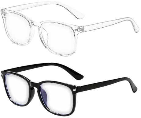 TGKEAIY 2 Pack Lunettes Anti Lumiere Bleue, lunettes bloquant la lumière bleue, Lunette Repos Gaming, Antireflet Ordinateur Gaming Lecture, Legeres Anti Fatigue Oculaire Homme Femme