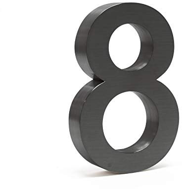 Número de casa 8 3D antracita 20cm Arial Resistente intemperie y corrosión Material montaje