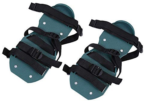 Chaussure Aérateur Pelouse, Chaussures de d'aérateur Gazon Scarificateur Sandales Professionnel Semelles Jardin Manuel Attaches Aérer Facilement Pelouses Amélioration Qualité Du Sol Vert(4 Sangles)