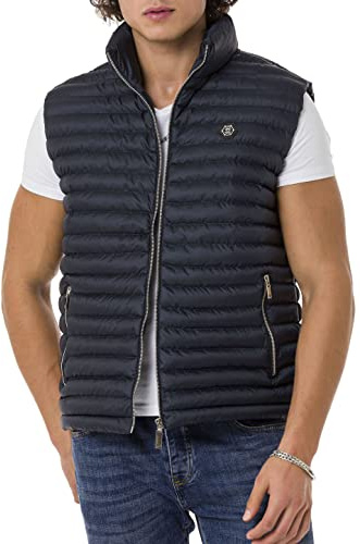 Redbridge Gilet da uomo con colletto rialzato Bubble Vest Giacca, blu navy, XL