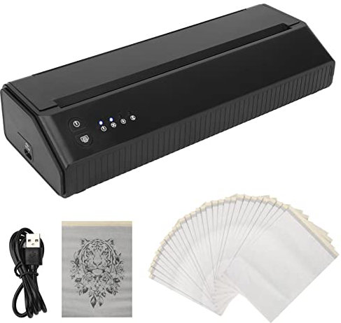 2023 Actualizado Máquina de Transferencia de Tatuaje, 2500mA USB Bluetooth Mini Impresora Copiadora Con 30pcs Gratis Papel de Transferencia de Plantillas de Tatuaje para Tatuadores